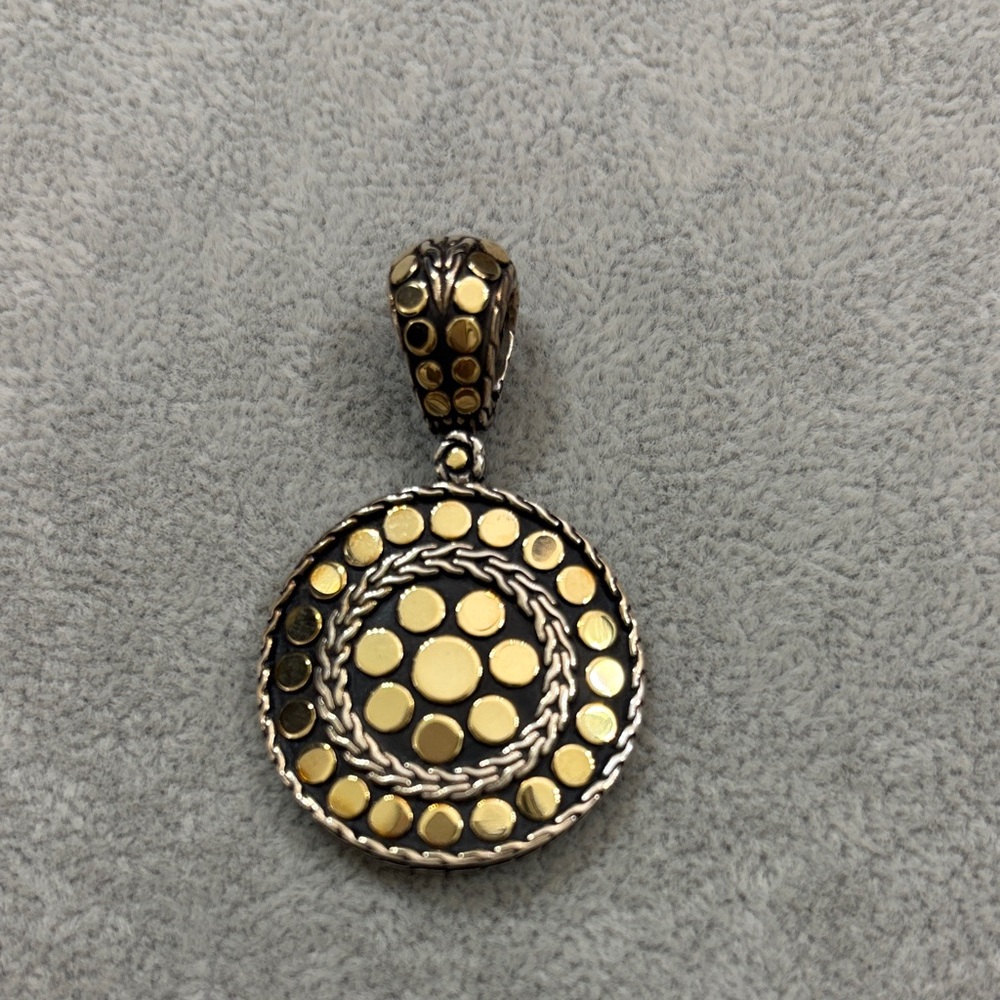 John Hardy Gold and Silver Circle Pendant